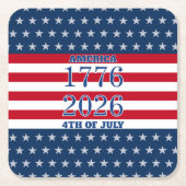 Semiquincentennial Navy Stars & Stripes 1776 2026 スクエアペーパーコースター (正面)
