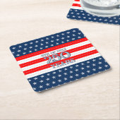 Semiquincentennial Navy Stars & Stripes 250 Years スクエアペーパーコースター (アングル)