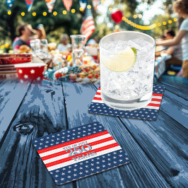 Semiquincentennial Navy Stars & Stripes 250 Years スクエアペーパーコースター