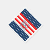 Semiquincentennial Navy Stars & Stripes 250 Years スタンダードカクテルナプキン (角)