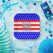 Semiquincentennial Red White Blue Stars Stripes 25 ペーパープレート (パーティー)