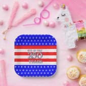 Semiquincentennial Red White Blue Stars Stripes 25 ペーパープレート (パーティー)
