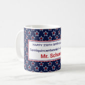 Semiquincentennial Red White Stars Teacher's コーヒーマグカップ (正面左)