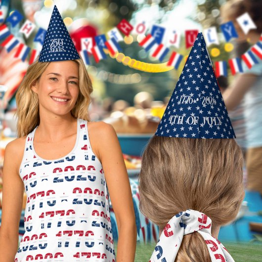 Semiquincentennial Star Spangled Silver Navy Blue  パーティーハット