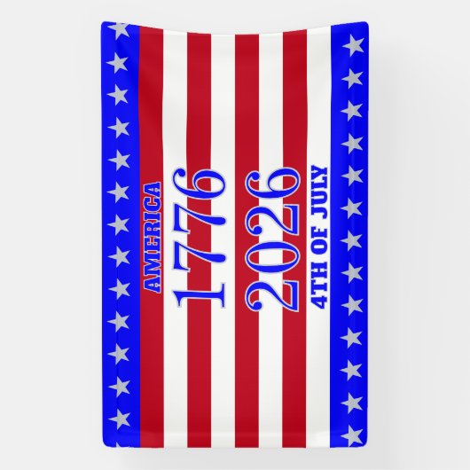 Semiquincentennial Stars & Stripes 1776 2026 横断幕 (縦)