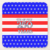 Semiquincentennial Stars & Stripes 250 Years スクエアペーパーコースター (正面)