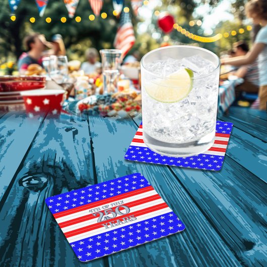 Semiquincentennial Stars & Stripes 250 Years スクエアペーパーコースター