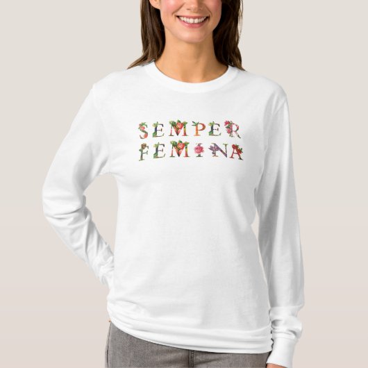 Semper Feminaの花のヴィンテージのワイシャツ Tシャツ (正面)