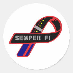 Semper Fiリボン ラウンドシール