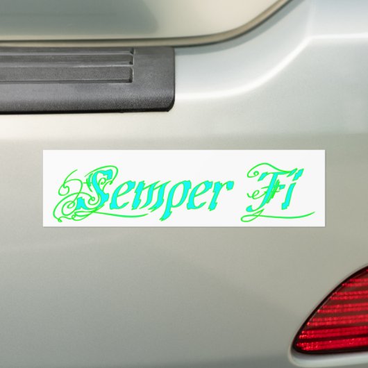 Semper Fi バンパーステッカー (車上)
