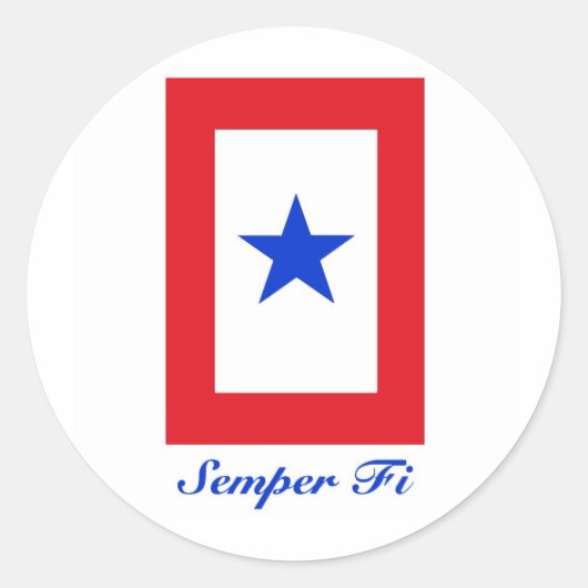 Semper Fi -家族の旗 ラウンドシール (正面)
