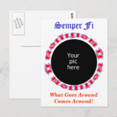 Semper Fi Ambigramと写真 ポストカード (正面/裏面)