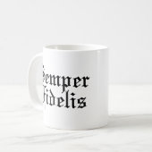 Semper Fidelis – ラテンフレーズ コーヒーマグカップ (正面左)