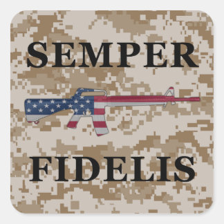 Semper Fidelis M16ステッカータン スクエアシール