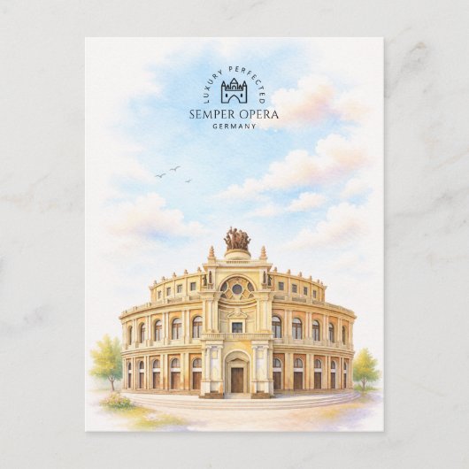 Semper Opera Germany | 有名な象徴的ランドマーク ポストカード (正面)