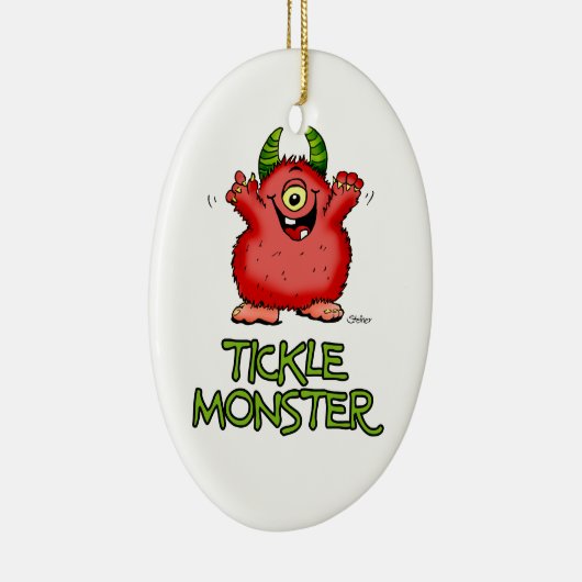 send2smilesによるかわいく赤いくすぐりモンスター セラミックオーナメント (右)