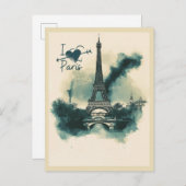 Send a Piece of Paris with You -エッフェルタワー ポストカード (正面/裏面)
