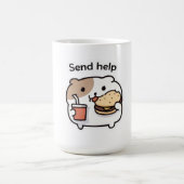 Send Help Funny Coffee Mug – Relatable Stress Meme コーヒーマグカップ (中央)