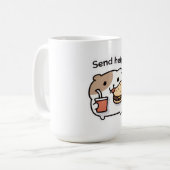 Send Help Funny Coffee Mug – Relatable Stress Meme コーヒーマグカップ (正面左)