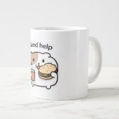 Send Help Funny Coffee Mug – Relatable Stress Meme ジャンボコーヒーマグカップ (正面右)