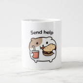 Send Help Funny Coffee Mug – Relatable Stress Meme ジャンボコーヒーマグカップ (正面)