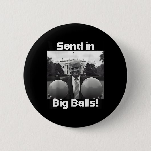 Send In Big,トランプ大統領とドージ 缶バッジ (正面)