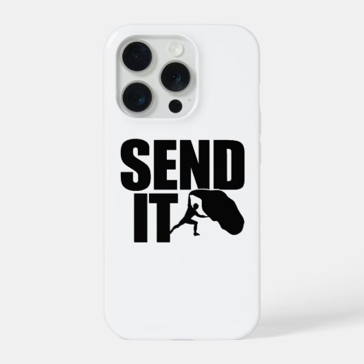 Send It Climbing ロゴ – 冒険を解き放て! iPhoneケース (裏面)