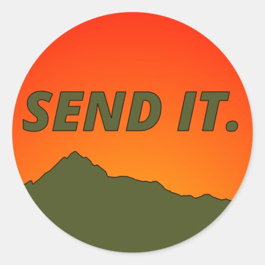 Send it. Sticker Orange/Army Green ラウンドシール (正面)