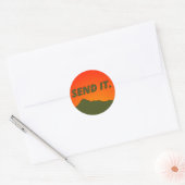 Send it. Sticker Orange/Army Green ラウンドシール (封筒)