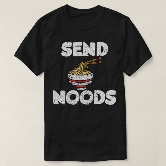 Send Noods Funny Ramen Noodle  Tシャツ (デザイン正面)