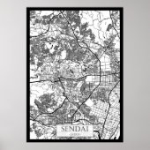 Sendai Japan City Map ポスター (正面)