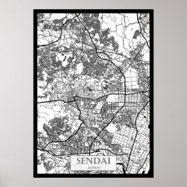 Sendai Japan City Map ポスター