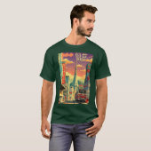 Sendai Japan Retro Anime 80s Vintageravel girl Tシャツ (正面フル)