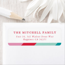 SENDERジオメトモダンリミニマル・レッド・ピンク ラベル