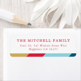 SENDERジオメトモダンリ赤ミニマル金ゴールド青 ラベル