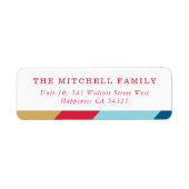 SENDERジオメトモダンリ赤ミニマル金ゴールド青 ラベル (正面)