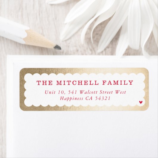 SENDERホッモダンクミニマルロップバナー金ゴールド赤 ラベル (インサイチュ)