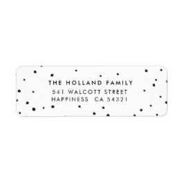 SENDER ADDRESSかわいいモダン雪のスポット黒 ラベル