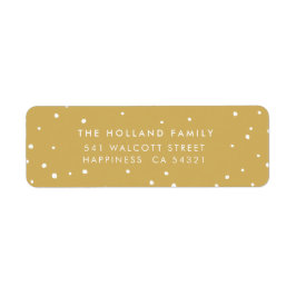 SENDER ADDRESSかわいい雪モダンスポット古い金ゴールド ラベル