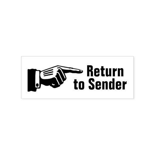 Sender Finger Pointingヴィンテージ・メールに戻る ラバースタンプ (インプリント)