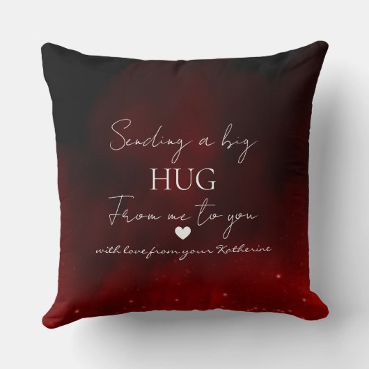 Sending a Big Hug Personalized Love Message クッション (裏面)