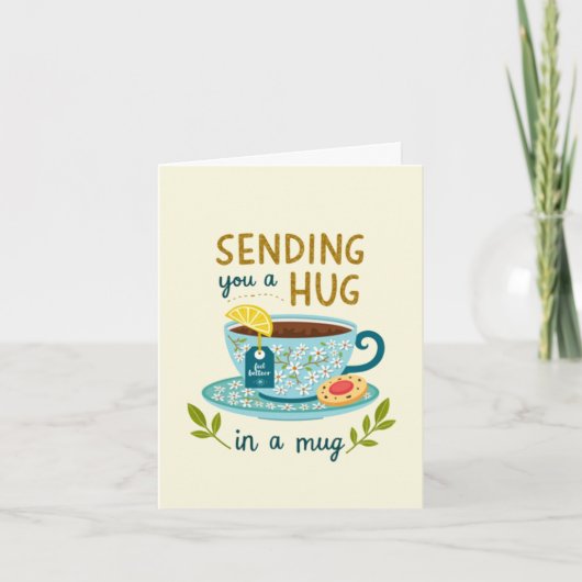 Sending a Hug in a Mug Get Well Card カード (正面)