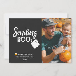 「Sending Boo's」キャンディとカスタムのハロウィーン写真 カード