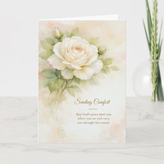 Sending Comfort Christian Floral Sympathy カード (正面)