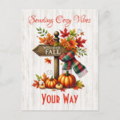 Sending Cozy Vibes Your Way -秋 ポストカード (正面)