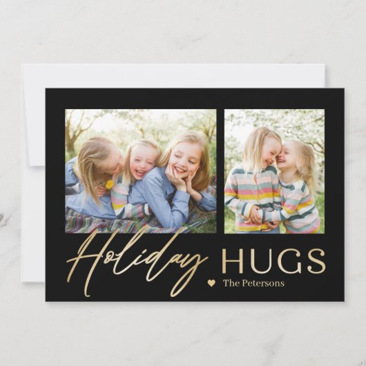 Sending Hugs 2 Photos Holiday Card シーズンカード (正面)