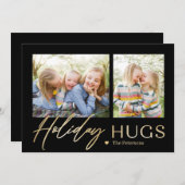 Sending Hugs 2 Photos Holiday Card シーズンカード (正面/裏面)