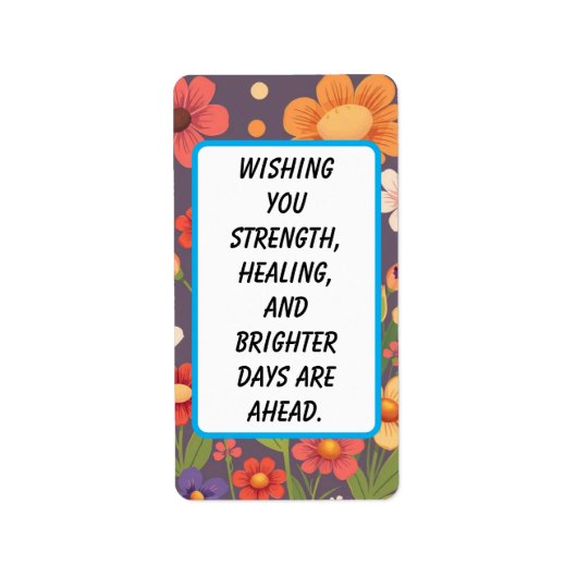 "Sending Light & Love" – Get Well Soon Card ラベル (正面)