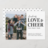 Sending Love応援熱狂する今年の写真新年 シーズンカード (正面/裏面)