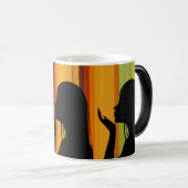 Sending Love:女の子の吹キスシルエット モーフィングマグカップ (正面右)